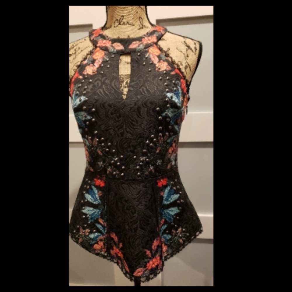 Bebe embroidered beaded top